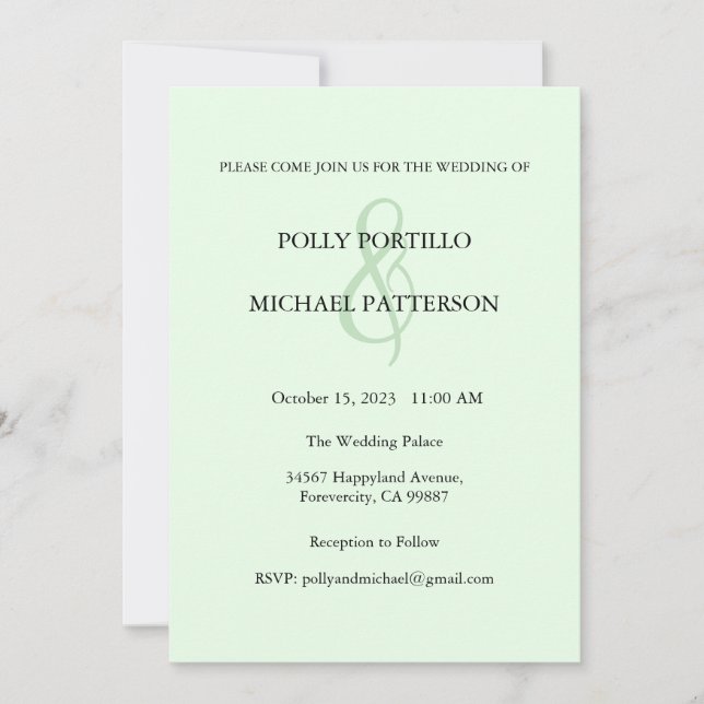 Wedding Invitation, Classic Wedding Invitation (Front)