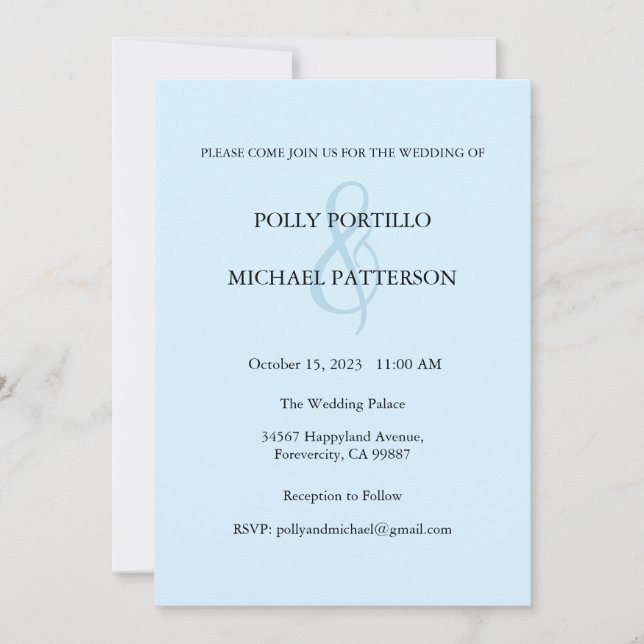 Wedding Invitation, Classic Wedding Invitation (Front)