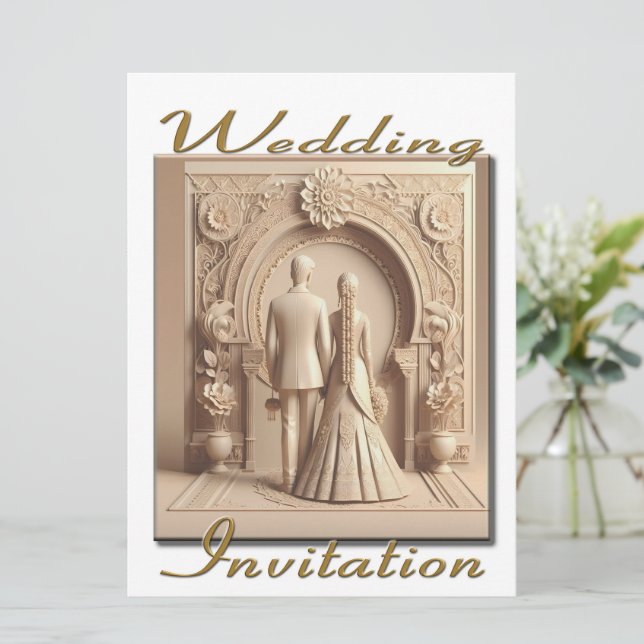 Wedding Invitation Couple at the Archway (Standing Front)