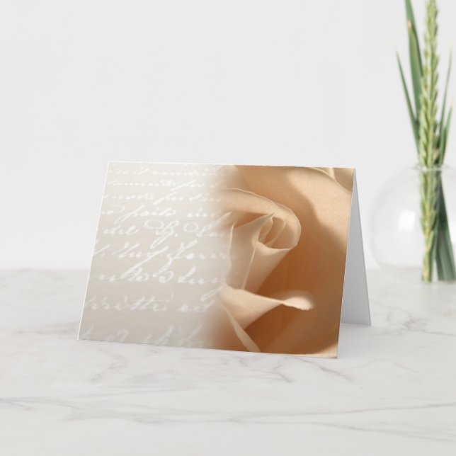 Wedding Invitation Cream Rose Card (Front)