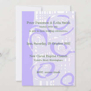 Wedding Invitation Culture Mosaic Floral Lavender