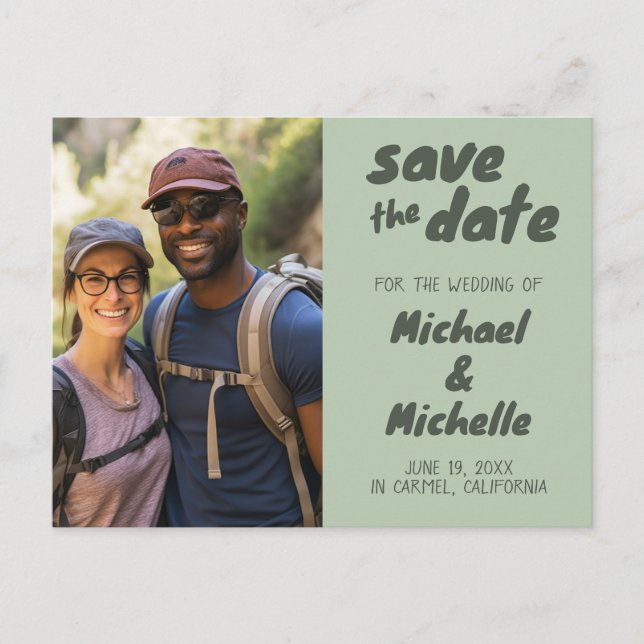 Wedding Invitation Custom Photo SAVE the DATE Card (Front)