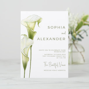 Wedding Invitation "Delicate Calla Lilies"