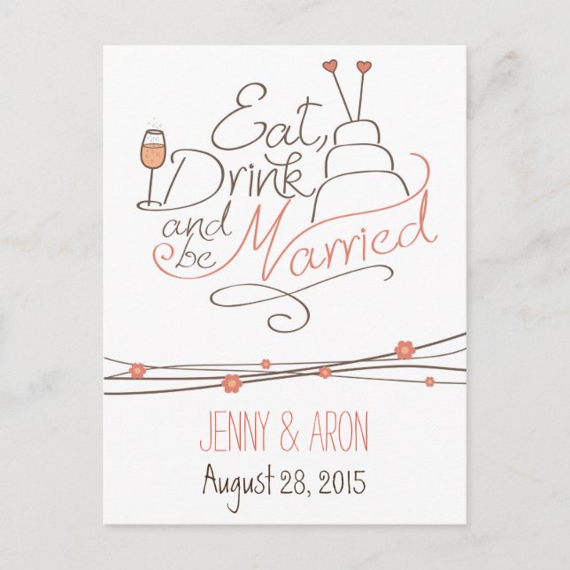 Wedding invitation design postcard (Front)