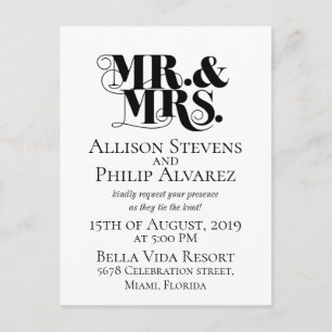 Wedding invitation design, with mr., mrs. elements