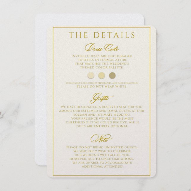 WEDDING INVITATION DETAILS (Front/Back)