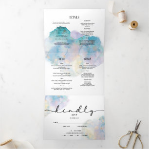 WEDDING invitation/details/menu/rsvp. Tri-Fold Card
