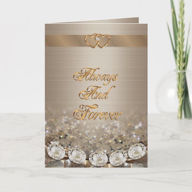 Wedding Invitation  Diamonds on satin customisable (Front)