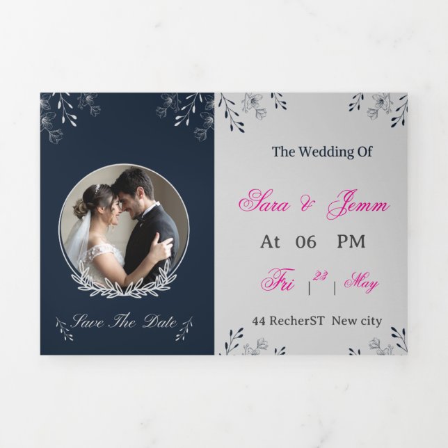 Wedding Invitation | Elegant Bride & Groom Illustr (Cover)