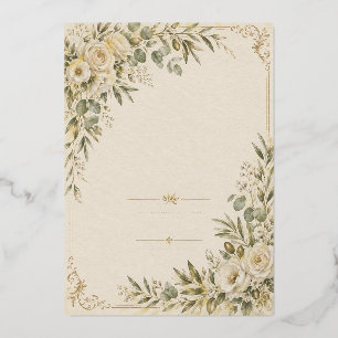 Wedding Invitation Elegant European Botanical 