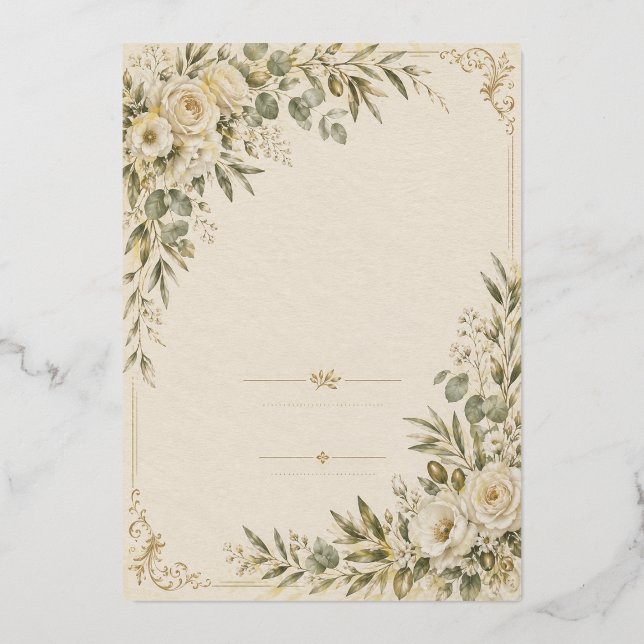 Wedding Invitation Elegant European Botanical  (Front)