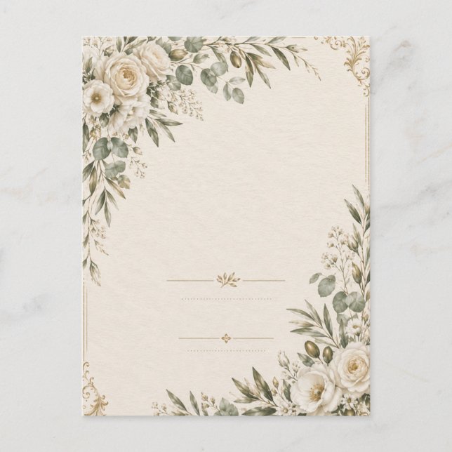 Wedding Invitation Elegant European Botanical  (Front)