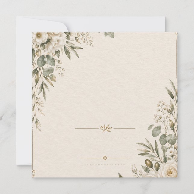 Wedding Invitation Elegant European Botanical  (Front)