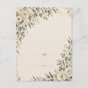 Wedding Invitation Elegant European Botanical Postcard