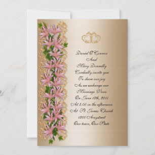 Wedding Invitation elegant floral lily