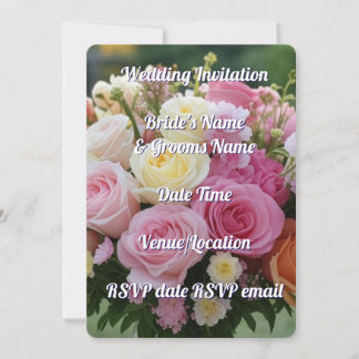 Wedding Invitation Elegant Floral Romanic Rustic