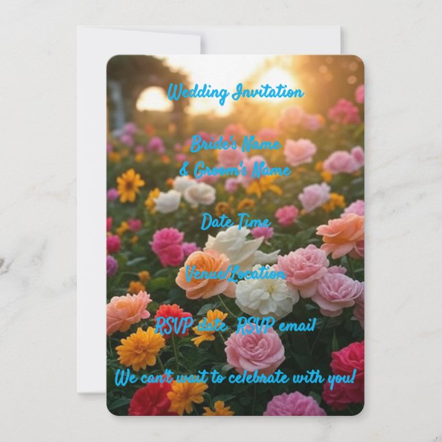 Wedding Invitation Elegant Floral Rustic Boho (Front)