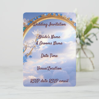 Wedding Invitation Elegant Floral Rustic Boho