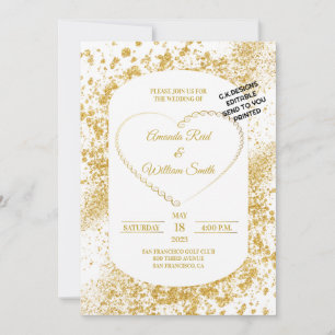 Wedding invitation Elegant Gold wedding invitation