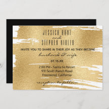 Wedding Invitation Elegant in Black and Gold