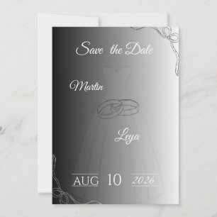 Wedding Invitation Elegant Modern Bride & Groom