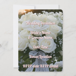 Wedding Invitation Elegant Romantic Floral Rustic