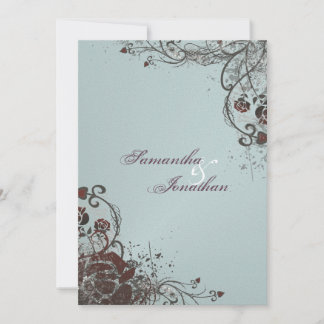Wedding Invitation - Elegant Shattered Red Rose