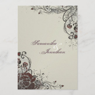 Wedding Invitation - Elegant Shattered Red Rose