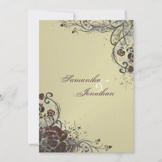 Wedding Invitation - Elegant Shattered Red Rose