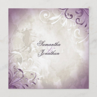 Wedding Invitation Elegant Vintage Foliage & Swirl