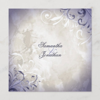 Wedding Invitation Elegant Vintage Foliage & Swirl