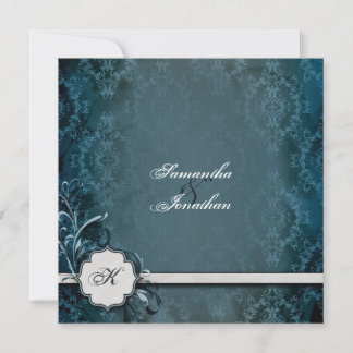 Wedding Invitation Elegant Vintage Monogram Damask