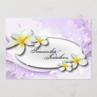 Wedding Invitation Elegant Vintage Plumeria Floral