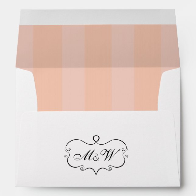 Wedding invitation envelope with inside stripes  (Back (Bottom))