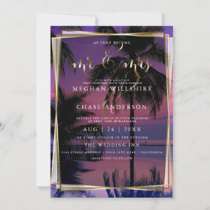Wedding Invitation    Exotic Tropical Night Beach