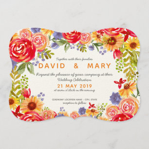 Wedding invitation - Field flowers
