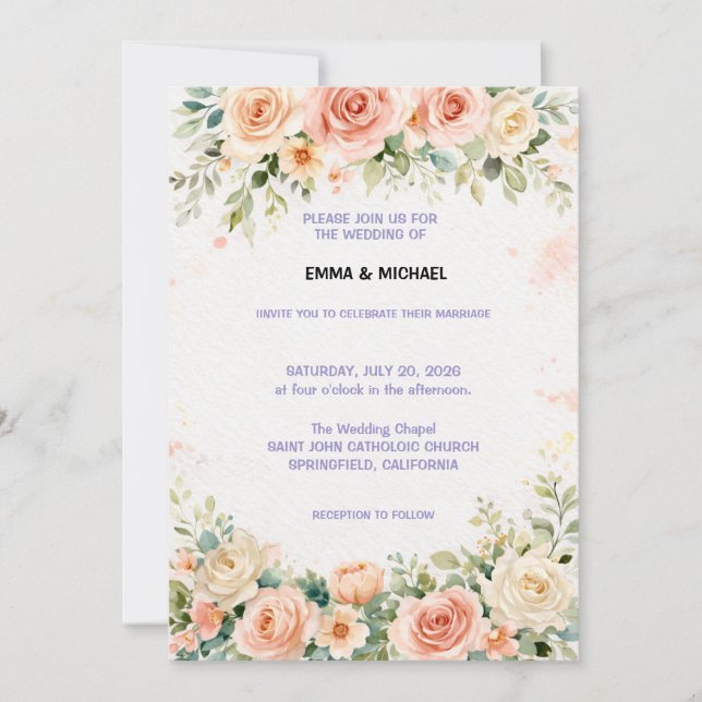 Wedding Invitation Floral (Front)