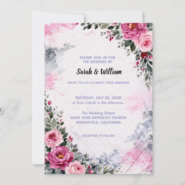 Wedding Invitation Floral (Front)