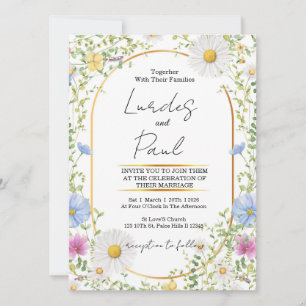  Wedding invitation Floral Daisy