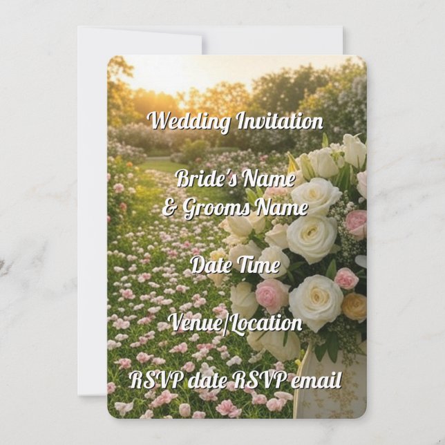 Wedding Invitation Floral Elegant Rustic Editable (Front)