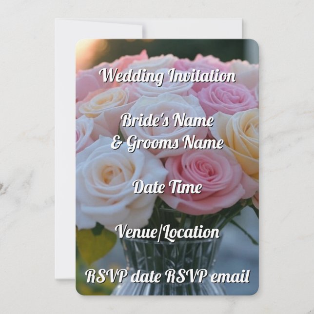 Wedding Invitation Floral Elegant Rustic Editable (Front)