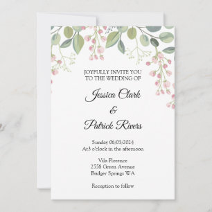 Wedding invitation floral pastel