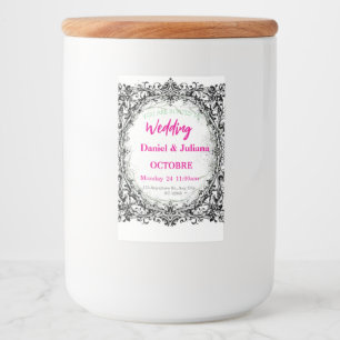 wedding, invitation, floral, pink, elegant, romant food label