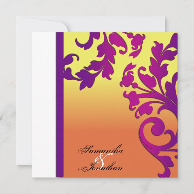 Wedding Invitation Floral Tropical Destination (Front)