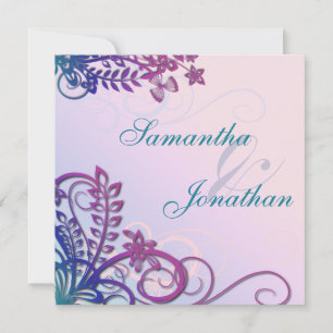 Wedding Invitation Floral Tropical Destination