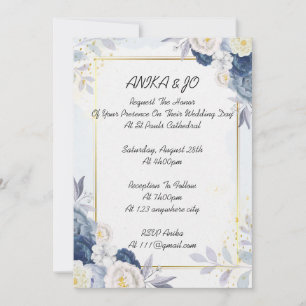 WEDDING INVITATION, FLORAL WEDDING INVITATION