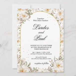 Wedding invitation Flower Vintage White