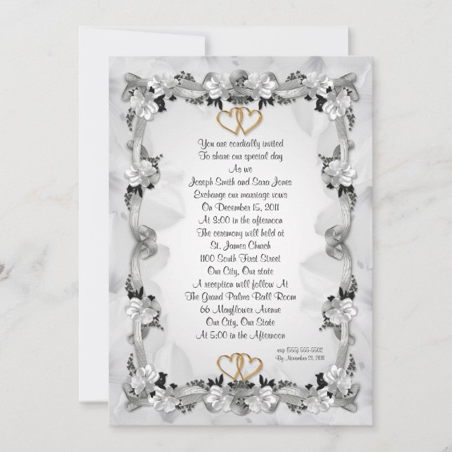 Wedding invitation formal elegant (Front)