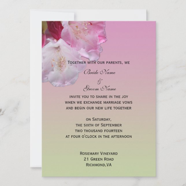 wedding invitation from bride and groom (Front)