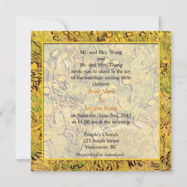 wedding invitation from bride and groom's parents. (Front)